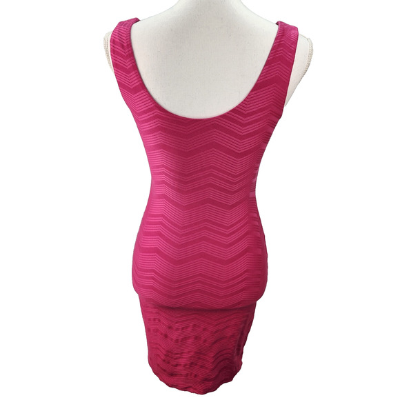 Xhilaration Bodycon Dress Juniors XS Pink Bandage Stretch Tight Mini Sexy Summer - Picture 3 of 13